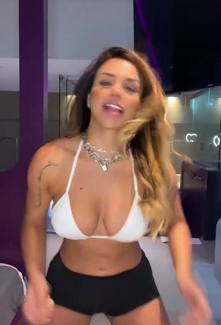 4. Sweet Gabily Shows Cleavage in Cute White Bikini and Bouncing Tits