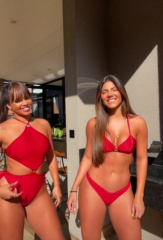 1. Gabily Shows Cleavage in Sexy Red Bikini and Bouncing Breasts