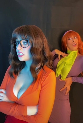 1. Attractive Hauntedhostess Shows Cleavage and Bouncing Tits