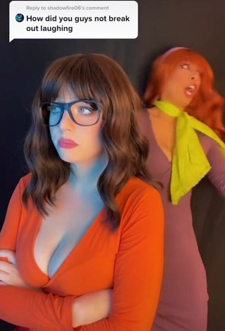 1. Fine Hauntedhostess Shows Cleavage and Bouncing Boobs