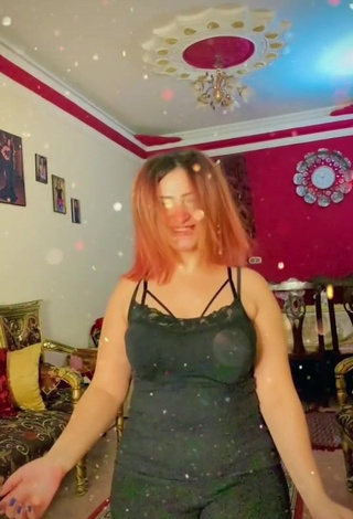 4. Sexy Israa Nageeb in Black Tank Top and Bouncing Boobs