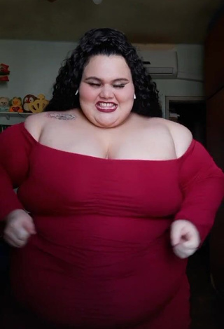 1. Sexy Itacyara Lemos Shows Cleavage in Red Dress and Bouncing Big Breasts