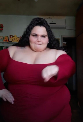 3. Sexy Itacyara Lemos Shows Cleavage in Red Dress and Bouncing Big Breasts