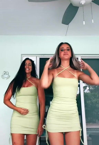 Amazing Jada Jenkins Shows Cleavage in Hot Olive Dress