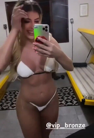 3. Jaquelline Shows Cleavage in Erotic White Bikini