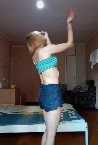 1. Cute Katya Maksymova in Blue Crop Top