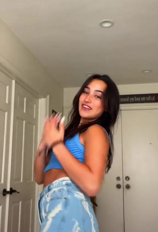 4. Cute Karina Prieto Shows Cleavage in Blue Crop Top