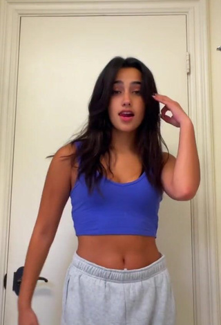 1. Really Cute Karina Prieto Shows Cleavage in Blue Crop Top