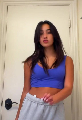 3. Really Cute Karina Prieto Shows Cleavage in Blue Crop Top