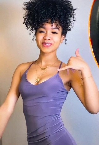 Sweetie Lanii Kay Shows Cleavage in Purple Dress