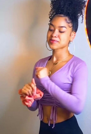 1. Lanii Kay Looks Sweetie in Purple Crop Top