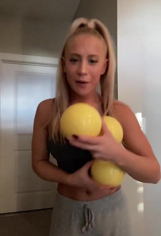 1. Cute Lizzy Wurst Shows Cleavage in Grey Crop Top