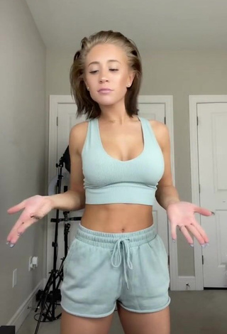 1. Hot Lizzy Wurst Shows Cleavage in Grey Sport Bra