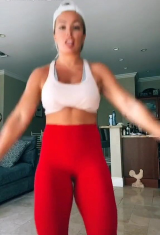 1. Hot Mandy Rose in Red Leggings