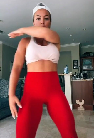 4. Hot Mandy Rose in Red Leggings