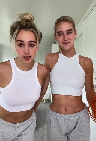 Hot Maxime & Sophie Shows Cleavage in Crop Top