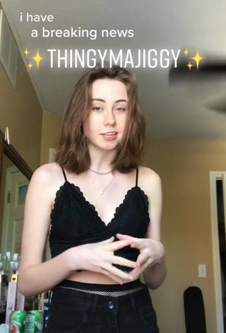 Hot Misskatiebug in Black Crop Top