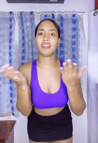 3. Hot Nany Flow Shows Cleavage in Blue Sport Bra and Bouncing Boobs