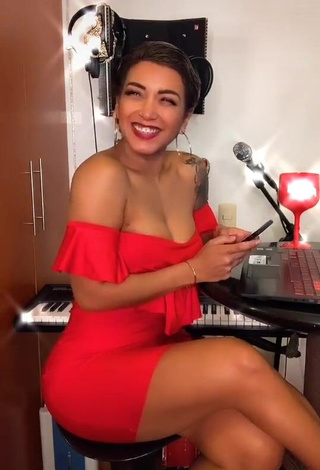 1. Erotic Paula Arias Shows Cleavage in Red Dress