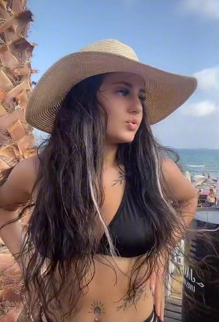 1. Hot Meryem Shows Cleavage in Black Bikini
