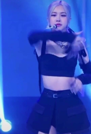 1. Hot Rosie in Black Crop Top while doing Dance