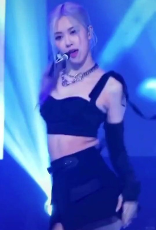 Hot Rosie in Black Crop Top while doing Dance