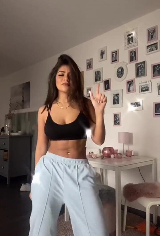 3. Sabrine Khan in Nice Black Crop Top and Bouncing Boobs