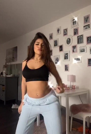 4. Sabrine Khan in Nice Black Crop Top and Bouncing Boobs