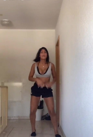 Sabrine Khan Looks Pretty in Grey Crop Top and Bouncing Tits