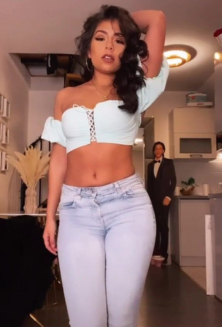 Gorgeous Sabrine Khan in Alluring White Crop Top while doing Belly Dance