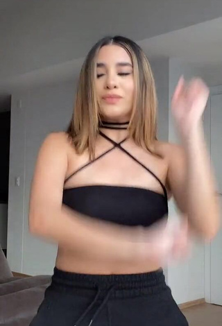 Desirable Sam Espinosa Osuna in Black Tube Top while doing Dance