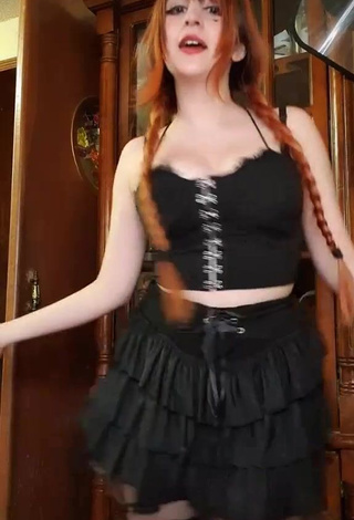 Beautiful San Chan Claudia Shows Cleavage in Sexy Black Crop Top