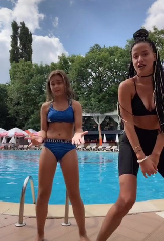 4. Hottest Suzie & Reni in Black Bikini Top and Bouncing Boobs