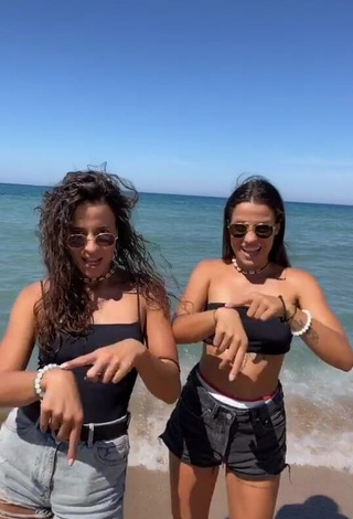 1. Sexy Suzie & Reni in Shorts at the Beach