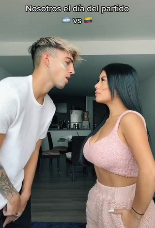 1. Seductive Tatia Ortega in Peach Crop Top