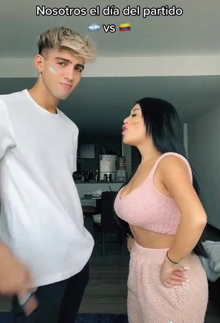 4. Seductive Tatia Ortega in Peach Crop Top