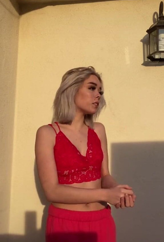 Sexy Tess Krauser in Red Crop Top