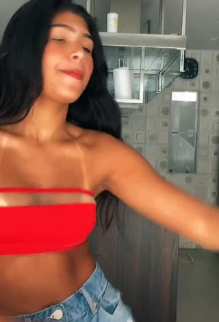 3. Magnetic Thaina Amorim in Appealing Red Bikini Top and Bouncing Boobs