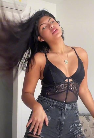 1. Hot Thaina Amorim in Black Bodysuit and Bouncing Boobs