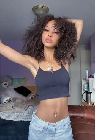 Hot Yasmine in Black Crop Top