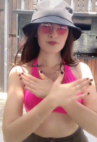 3. Hot Vicky Roma Shows Cleavage in Pink Bikini Top