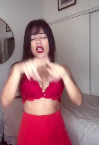 1. Violeta Shows Cleavage in Sweet Red Bra