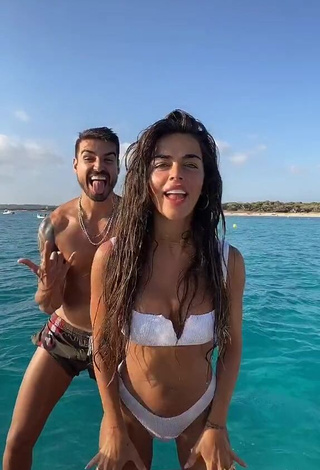 1. Hottie Violeta Mangriñán in White Bikini in the Sea