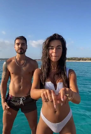 3. Hottie Violeta Mangriñán in White Bikini in the Sea