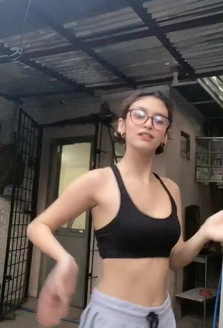 1. Cute Yvonne Aresu in Black Sport Bra