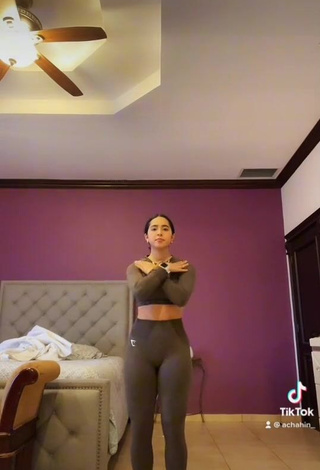 3. Hot Andrea Chahin in Grey Leggings