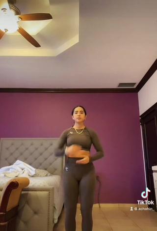 4. Hot Andrea Chahin in Grey Leggings