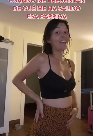 1. Cute Alba Vera Shows Cleavage in Black Crop Top and Bouncing Boobs