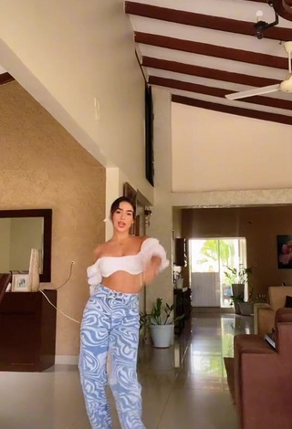 1. Erotic Anahí in White Crop Top