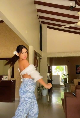 4. Erotic Anahí in White Crop Top